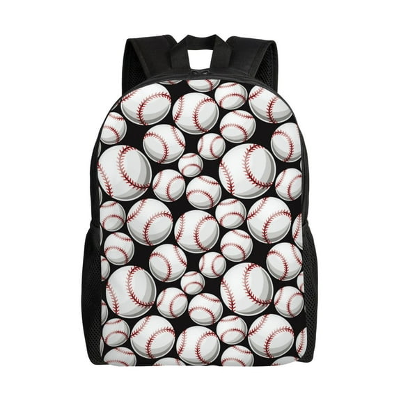 Defioc Cute Baseball Print Backpack -Travel,or Work Bookbag Daypacks with 15-Inch Laptop Sleeve and Dual Water Bottle Pockets