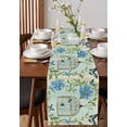thumbnail image 4 of Vintage Blue Spring Floral Table Runner 72 Inches, Summer Butterflies Birdcage Retro Bed Runner Dresser Scarves Tabletop for Indoor Outdoor Parties/Ceremony/Banquet, 14" x 72", 4 of 8