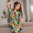 thumbnail image 3 of Fotbe Vegetable (2) Bata de Dormir para Mujer con Estampado, Camisón de Algodón de Manga Corta, Ropa de Dormir Casual, 3 of 6