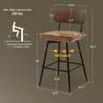 thumbnail image 5 of ANMINY Swivel Bar Stools Set of 2, 29" Seat Height, Upholstered Faux Leather Counter Barstools with Wood Backs and Metal Legs, Counter Height Bar Stool for Kitchen Island, 5 of 10