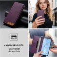 thumbnail image 3 of Funda Tipo Cartera de Cuero Sintético para Samsung Galaxy S21 Bloqueo RFID, con Ranuras para Tarjetas y Bolsillo para Efectivo, Cierre Magnético Fuerte Morado, 3 of 6