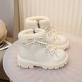 thumbnail image 2 of Eltusu Girls Winter Boots, No Slip Breathable Lace-up Thermal Kids Shoes Beige Size 11(Little Kids), 2 of 7