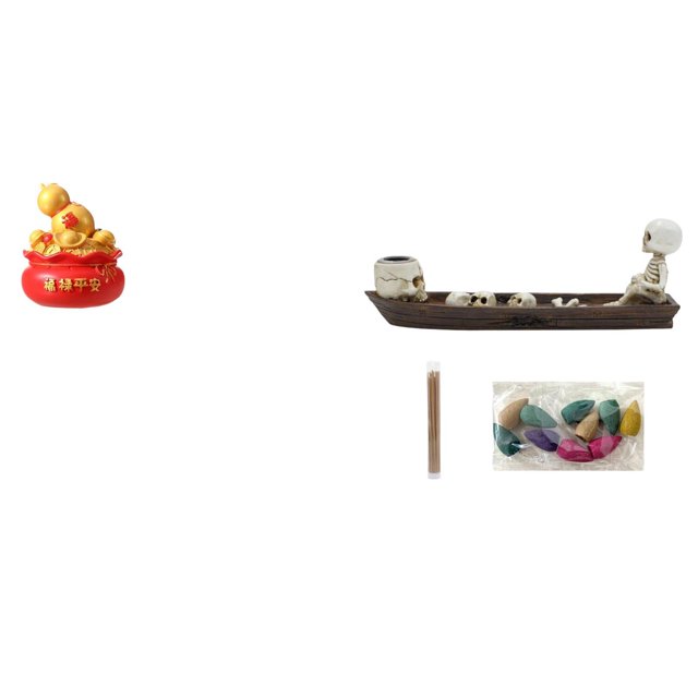 Escultura de escritorio,Estatua de la Cuenca del Tesoro,regalo de cumpleaños de Feng Shui,Adorno artesanal de mesa para decoración del hogar,Porta incienso,Figura de escritorio con quemador