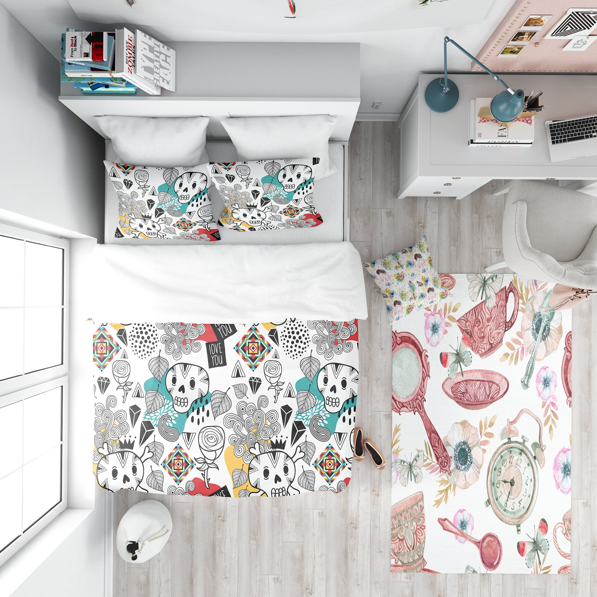 Designart 'Whales Pattern' Teen Duvet Cover Set