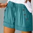 thumbnail image 2 of Shorts for Women Large Size Solid Color Elastic Decorative Button Pocket Casual Summer Shorts, 2 of 6