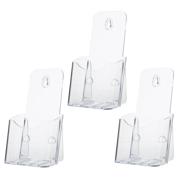 3 Pcs Transparent Data Shelf Book Display Storage Office File Organizers Wall Mount Holder Document Shelves