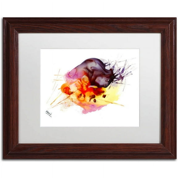 Trademark Fine Art "Abstract 10" Canvas Art by Mako, White Matte, Wood Frame