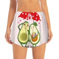 thumbnail image 2 of Pofeuu Avocado Lovers Wearing Umbrella Print Women's Athletic Shorts Running Workout Shorts Tummy Control Quick Dry Gym Shorts with Pockets Double layer sports shorts-Small, 2 of 7