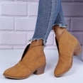 thumbnail image 6 of Womens Dressy Cutout Slip On Ankle Boots Fashion 2023 Leopard/Snakeskin/Solid Low Stacked Heel Western Booties Shoes, 6 of 7