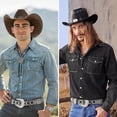 thumbnail image 4 of Cinturón de diamantes de imitación para hombres y mujeres, vaquero occidental, vaquera, cinturón de cuero con tachuelas brillantes para pantalones vaqueros, 4 of 5