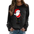 thumbnail image 1 of Gibobby Sudaderas Navideñas para Mujeres Sudadera navideña para mujer Cuello redondo Manga larga Navidad Casual Sudadera navideña(Negro,G), 1 of 4