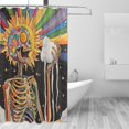 thumbnail image 2 of Yayeee Shower Curtain with Hooks 72"x72" Waterproof Fabric Bathroom Hanging Decor, Bright Skeleton, 2 of 5