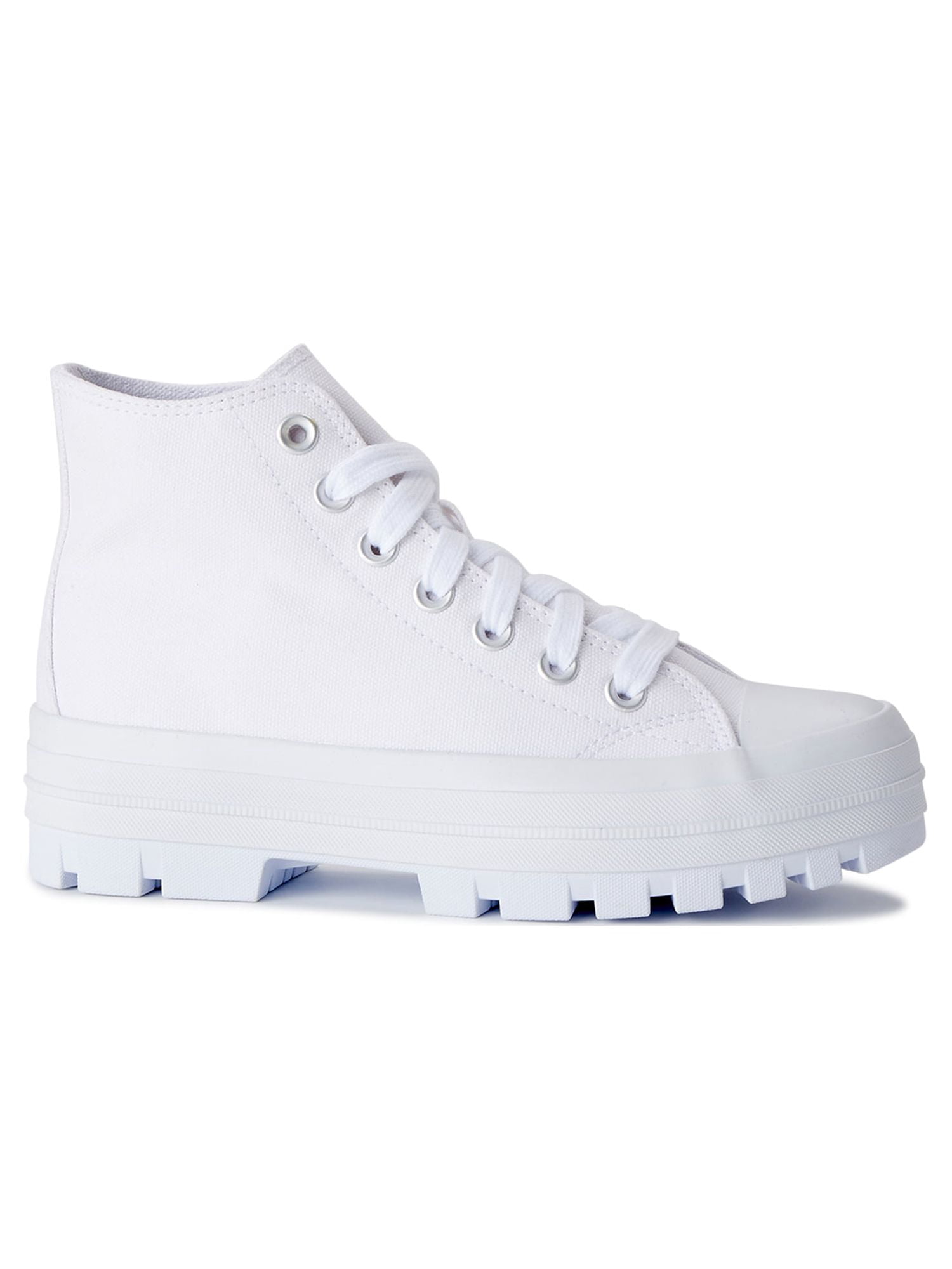 No Boundaries Women's High Top Canvas Lug Sneakers