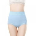 thumbnail image 3 of Miyanuby Womens Hi-Waist Underwear Cotton Briefs Lace Bikini Panties for Women Undies Hipster Stretch, Blue, L, 3 of 6