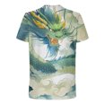 thumbnail image 3 of Jinhomg Mens Novelty T Shirts Fashion Chinese Style Dragon Graphic Tees Big and Tall Comfy Short Sleeve Round Neck Pullover Lightweight Summer Tops Sales Today Clearance Men Green M, 3 of 4