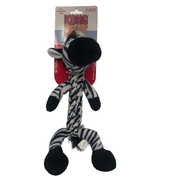 Juguete para perro KONG Braidz Cebra Grande con sonido para perro de todas las edades