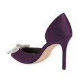 thumbnail image 4 of XYD Women Sparkly Rhinestones Bowknot Peep Toe Sandals D'Orsay Stiletto High Heel Pumps Slip On Party Dressy Shoes Size 9 Purple, 4 of 4