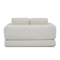 thumbnail image 5 of 63" loveseat, 2-in-1 Folding Convertible Sofa Bed,  Beige Modern Corduroy Sleeper Couch with 2 pillows for Living Room, 5 of 5