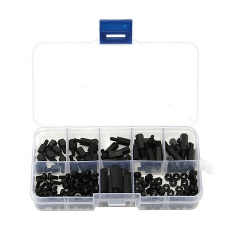 

180Pcs M3 Hex Column Male-Female Nylon Standoff Spacers Screws Nuts Assortment Kit
