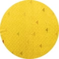 thumbnail image 1 of Ahgly Company Machine Washable Indoor Round Solid Yellow Modern Area Rugs, 4' Round, 1 of 4
