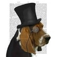 thumbnail image 2 of Fab Funky 15x18 Gold Ornate Wood Framed with Double Matting Museum Art Print Titled - Basset Hound, Formal Hound and Hat, 2 of 4