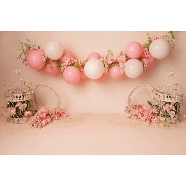 Fondo de fiesta de primer cumpleaños para bebé recién nacido, globo colorido, niña o niño, pastel, accesorios de fotografía para estudio fotográfico