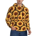 thumbnail image 2 of Pofeuu Chocolate Plaid Sunflower Print Mens Casual Hooded Collar Drawstring Hoodies Pullover Sweatshirts Casual Long Sleeve Shirts-3X-Large, 2 of 7