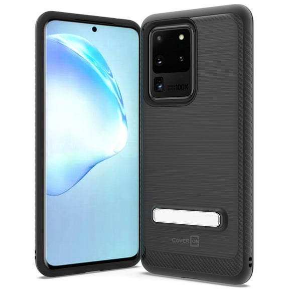 CoverON Samsung Galaxy S20 Ultra Case with Magnetic Metal Kickstand Protective Hybrid Phone Cover - SleekStand Series