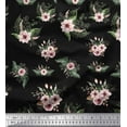 thumbnail image 1 of Soimoi Black Velvet Fabric Mignon Dahlia & Rose Floral Print Fabric By the Yard 60 Inch Wide, 1 of 3