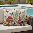 thumbnail image 5 of Outdoor Pillow Covers Pack of 2, Farm Mushroom Butterfly Star Waterproof Throw Pillowcase Cushion Cases, Leaves Herbs Retro Linen Decorative Pillow Cover for Couch Sofa Home Bed Patio, 5 of 9