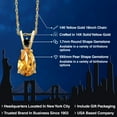 thumbnail image 2 of Gem Stone King 14K Yellow Gold Yellow Citrine and Black Diamond Pendant Necklace for Women | 1.09 Cttw | Gemstone November Birthstone | Pear Shape 9X6MM | With 18 inch Chain, 2 of 6