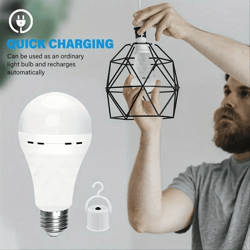 8PCS/4PCS Rechargeable LED Light Bulbs 80W Equivalent 1200mAh Battery Backup for Power Outages Emergency Use A19 Size E26/E27 Socket Portable Flashlight