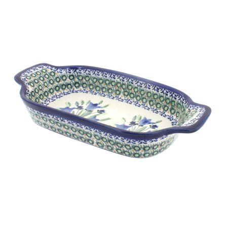

Blue Rose Polish Pottery Blue Tulip Rectangular Serving Dish