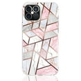 thumbnail image 3 of iPhone 12 Mini Case (5.4 Inch Display), Rosebono Bling Glitter Sparkle Laser Polygon Marble Graphic Fashion Cute Colorful Skin Cover Shockproof Case for iPhone 12 Mini, 3 of 5
