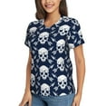thumbnail image 2 of Xecao white arrow Skull for Women's V-Neck T-Shirts-Elegant Half-Sleeve Tops Perfect for Summer-XX-Large, 2 of 5