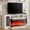 75"Distressed White, variant on VanAcc 75" Fireplace TV Stand with 3-Sided Glass, Entertainment Center with Farmhouse Glass Door, TV Console Table for TVs up to 85"/Distressed White