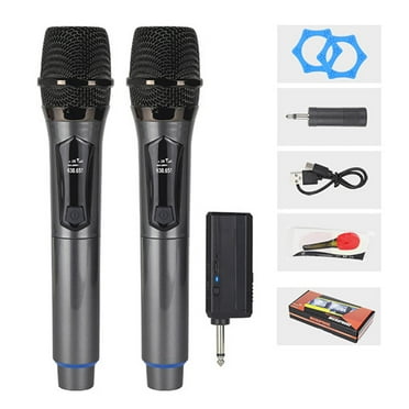 Wireless Microphones, Rechargeable Wireless Dual Handheld Dynamic Microphones for Karaoke, Professional Microphone for Singing, Speech,Wedding, DJ, Party