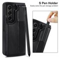 thumbnail image 4 of Decase Durable Phone Covers for Samsung Galaxy Z Fold5,Premium Luxury Leather Case with Card Holders Stand Function & Pen Slot & Stylus Pen for Samsung Z Fold5 2023 5G,Black, 4 of 10