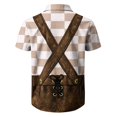 thumbnail image 4 of Men's Oktoberfest Lederhosen Graphic Button Down Shirt, Short Sleeve Plaid Top, 4 of 4