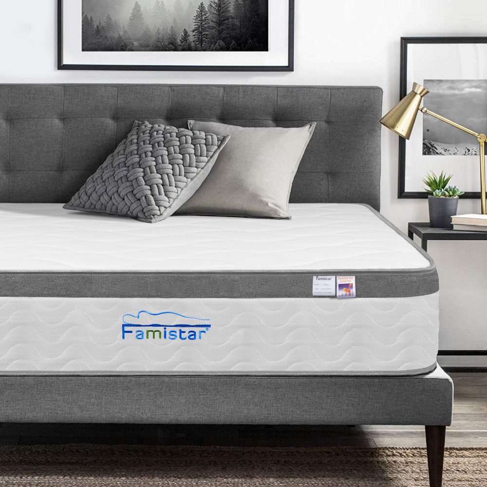 Famistar 11 inch Memory Foam Innerspring Hybrid Mattress in a Box
