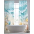 thumbnail image 5 of Ocean Beach Sheer Curtains 2 Panels Set Gradient Blue Ocean Sea Star Shell Beach Sheer Window Curtains Light Filtering Rod Pocket Voile Drapes for Bedroom Living Room 52"X108", 5 of 8