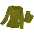 thumbnail image 6 of ZSQDM Womens Thermal Underwear Set Womens Thermal Underwear Set Long Winter Clothes Base Layer Cuddle Duds Top And Bottom Thermals Sets Green1 A, 6 of 6