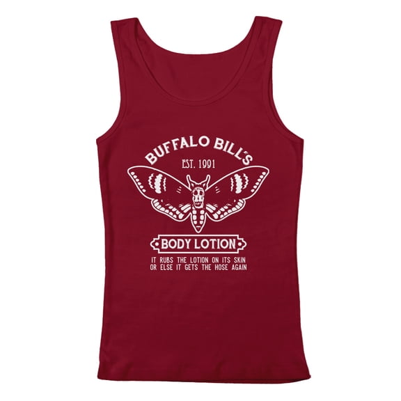 GEEK TEEZ Buffalo Bill Body Lotion Original Artwork Inspired by Buffalo Bill Women's Tank Top Red Medium