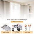 thumbnail image 2 of Double Curtain Track Ceiling Mount, Silent Aluminum Track Curtain Rail, Heavy-Duty Double Row Ceiling Curtain Tracks Rod Sliding Rails for Curtains, Room Divider for Living Room Bedroom (8FT), 2 of 7