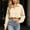 Beige women's cropped long sleeve sweatshirt a1, variant on thefmos Women's Fall Winter Cropped Long Sleeve Pullover Tops Collared Zip Design Casual Trendy Sweatshirts Basic Solid Cozy Outfits for Cold Weather Clothes, Gray 2XL