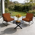 thumbnail image 5 of Outdoor Patio Cushion Covers 4 Pack Orange Black Plaid Patio Chair Cushion Covers with Ties and Zipper Farmhouse Buffalo Check Waterproof Outdoor Seat Cushion Covers for Patio Furniture 22"x20", 5 of 8