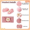 thumbnail image 3 of Set de diadema y calcetines con forma de flor para bebés COZYOFFI para niñas de 0 a 6 m, 3 of 6