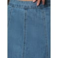 thumbnail image 5 of INSPIRE CHIC Women's Denim Maxi Skirts High Waisted Western Outfits Flared Long Jean Skirt M Blue, 5 of 6