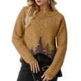 thumbnail image 6 of Cueply Sweaters for Women Long Sleeve Chunky Fuzzy Knit Pullover Sweater Tops Trendy Patterns, 6 of 9
