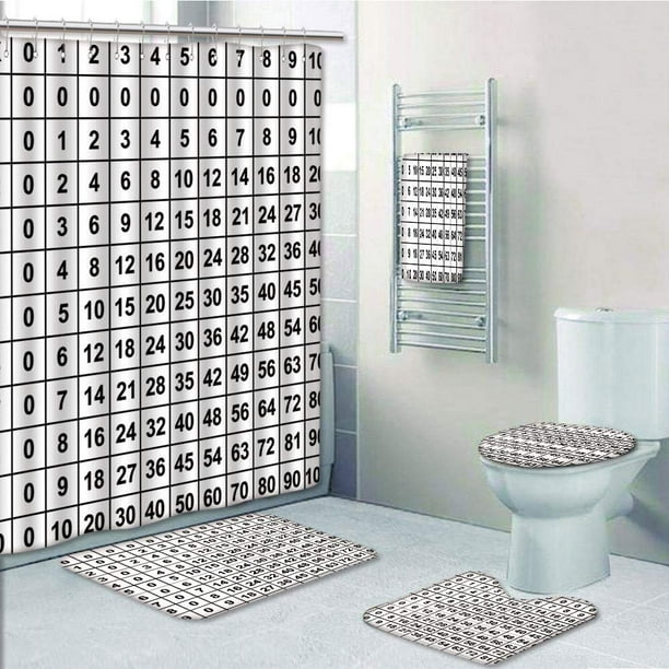 EREHome Multiplication Table in Education Learning 5 Piece Bathroom Set ...